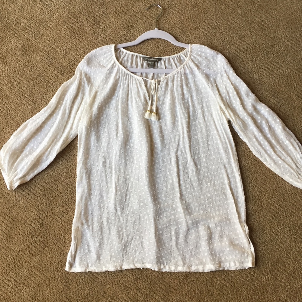 Tommy Bahama Swiss Dot Tunic Blouse